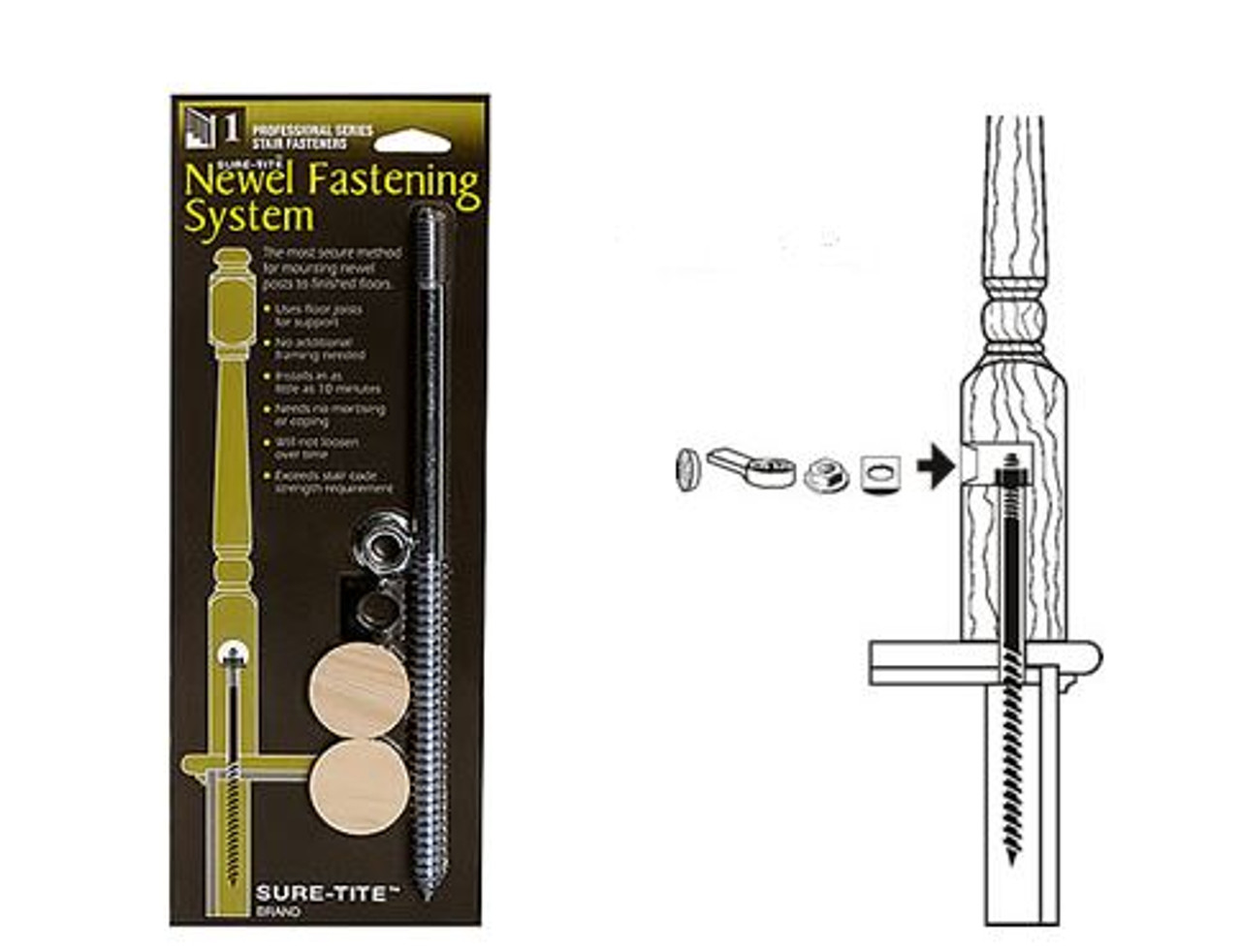 Wood Newel Fastening System