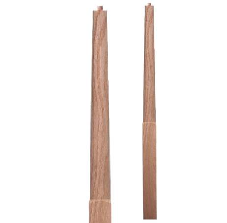 Pintop Newel Round Barrel with Square 3-1/2" Base