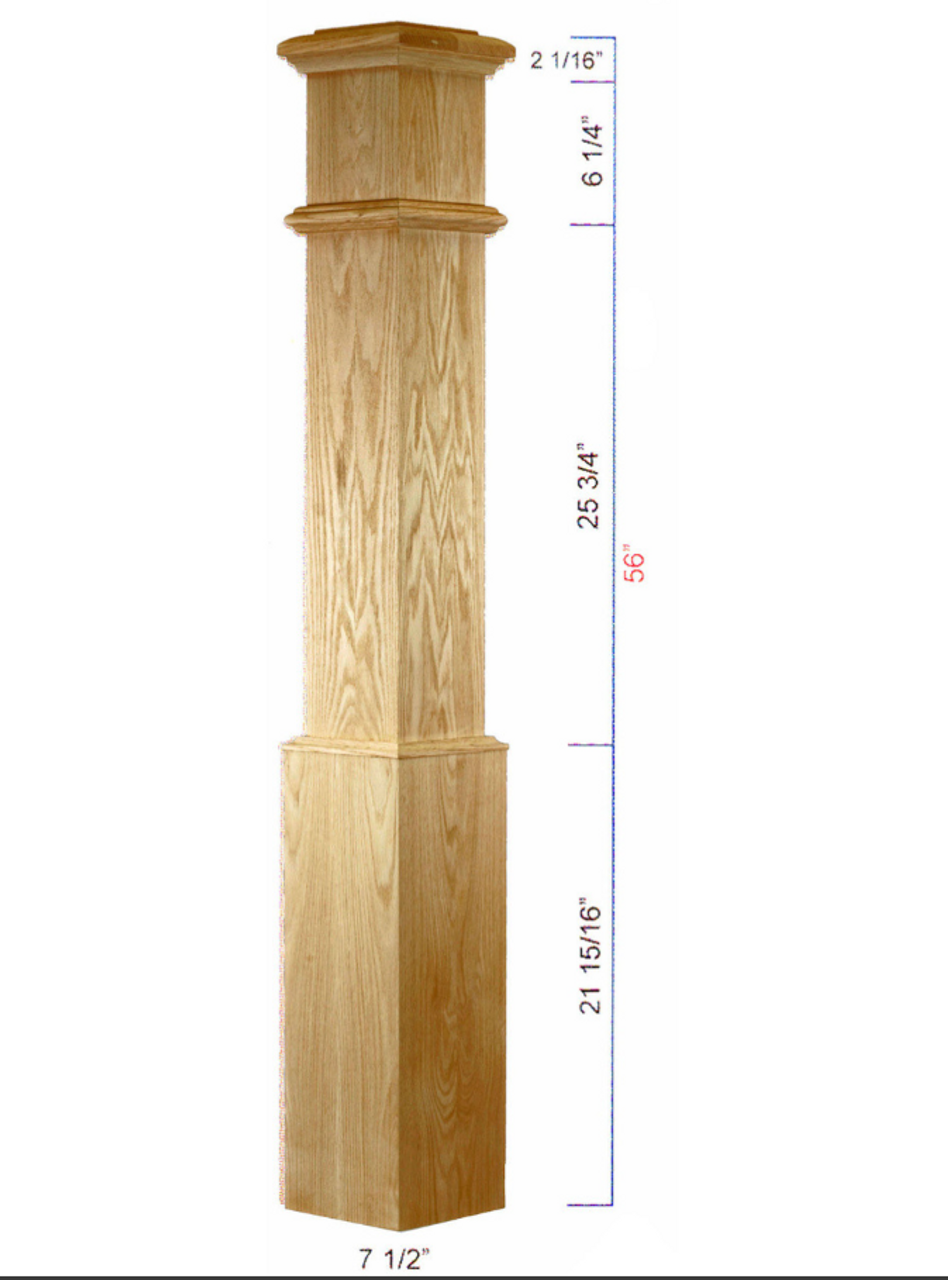 Large 7-1/2" Fixed Top Newel