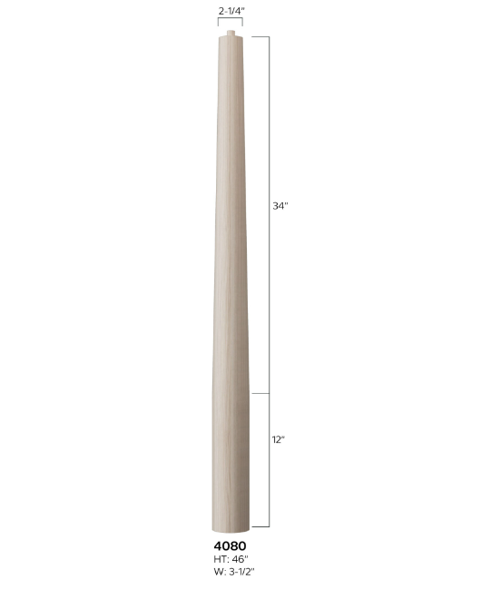 Round to Round Newel 3-1/2" X 56-inch