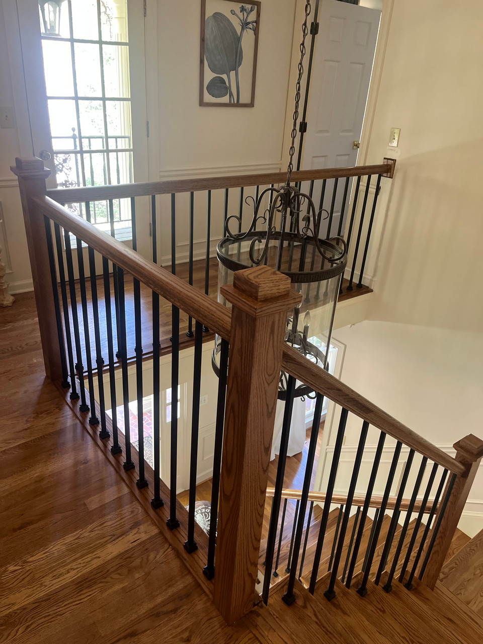 5/8-inch Square Iron Balusters with Box Newel