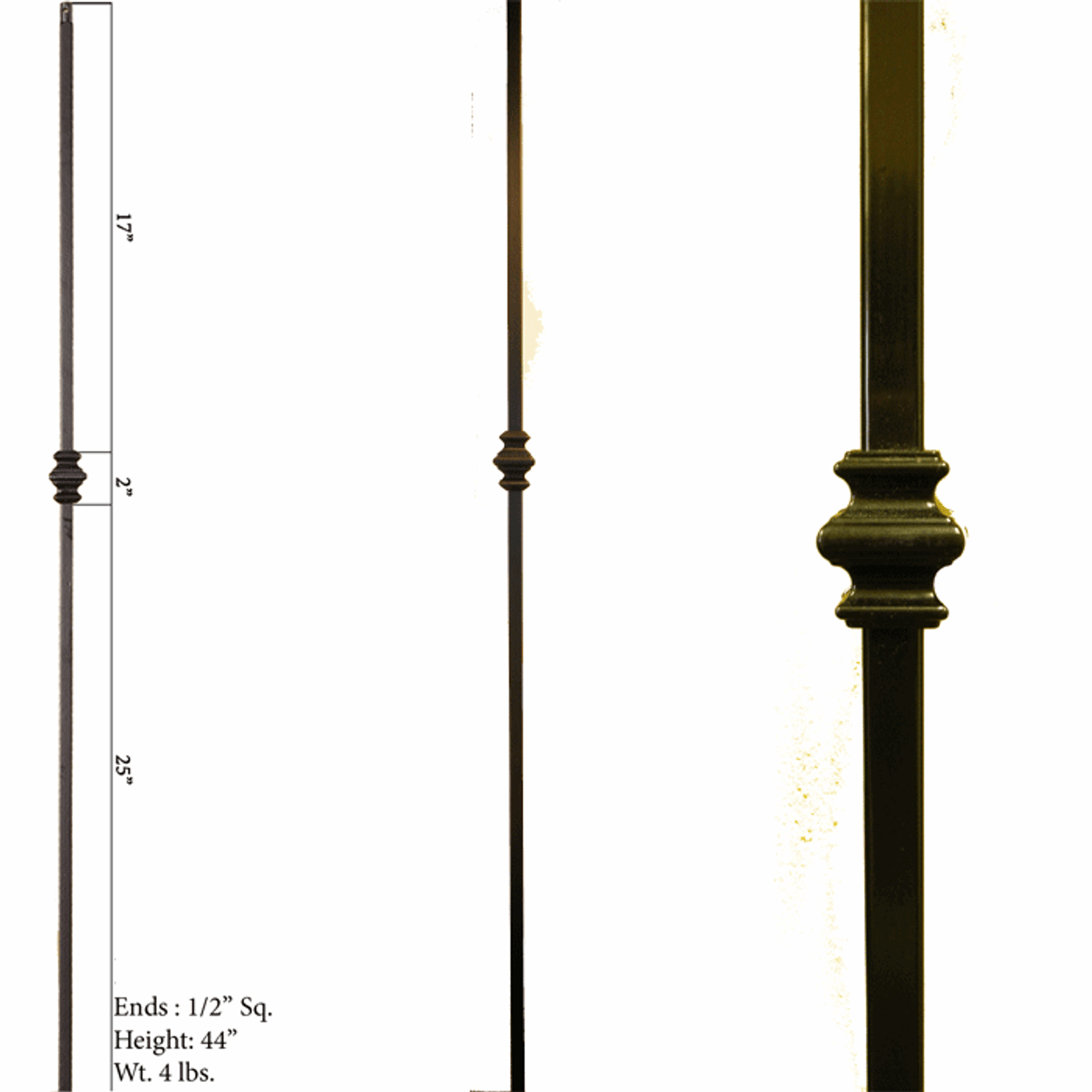 Single Knuckle 1/2" Baluster