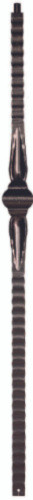 Hammered Solid Iron Newel with Single Spoon Inlay