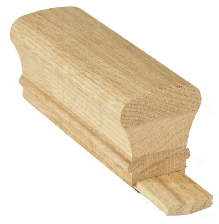 6010 Plowed Handrail 1-1/4" with Oak Fillet Trim 92-inch
