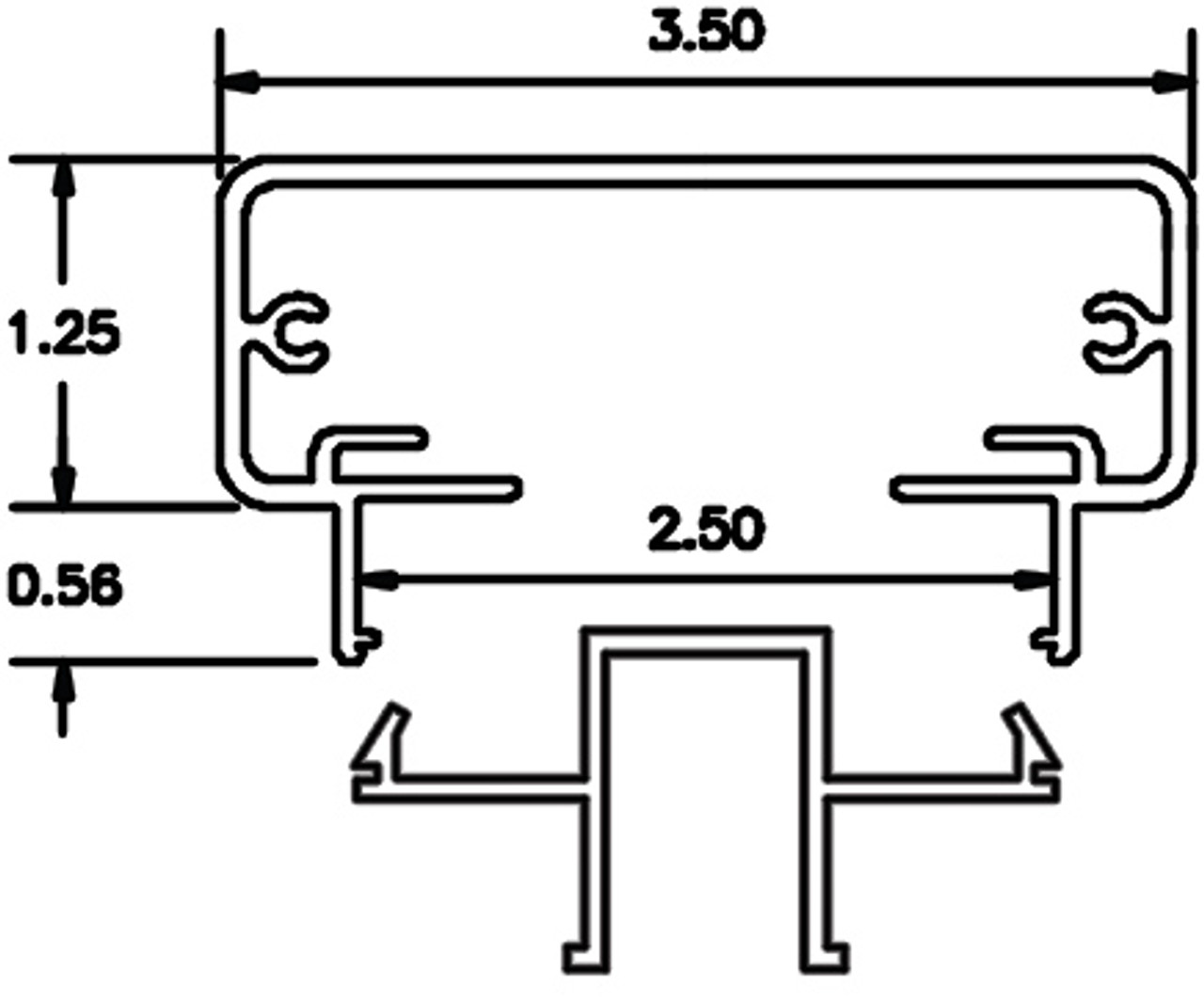 RailFX S-200 Top Rail for Glass