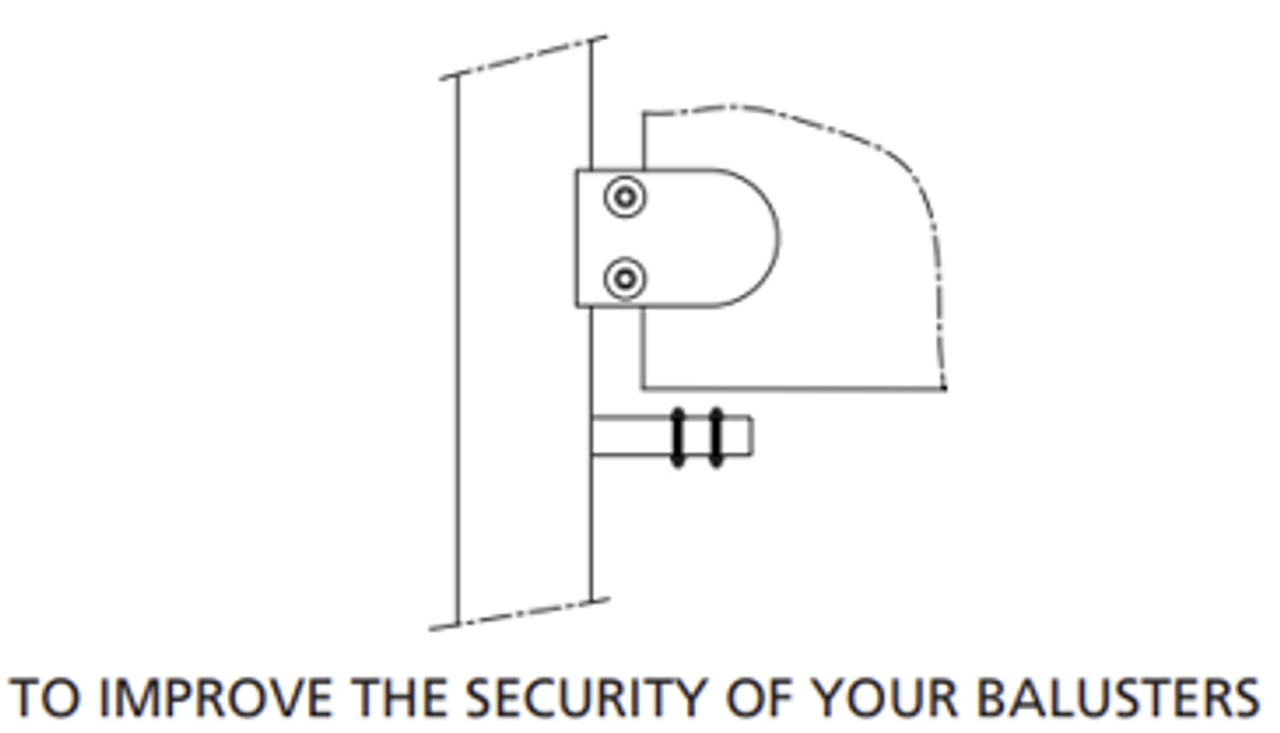 Glass Panel Safety Pin - Round Surface