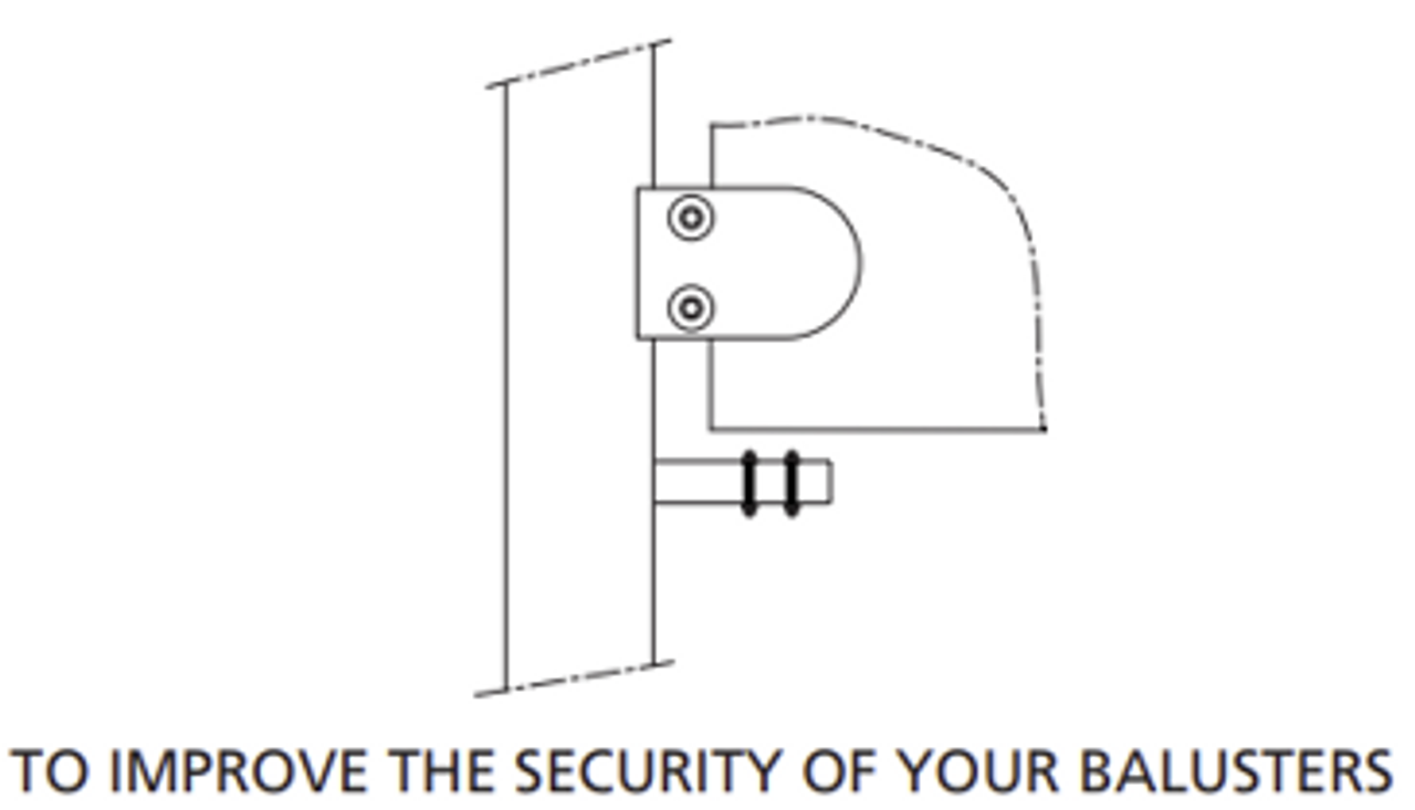 Glass Panel Safety Pin - Flat Surface