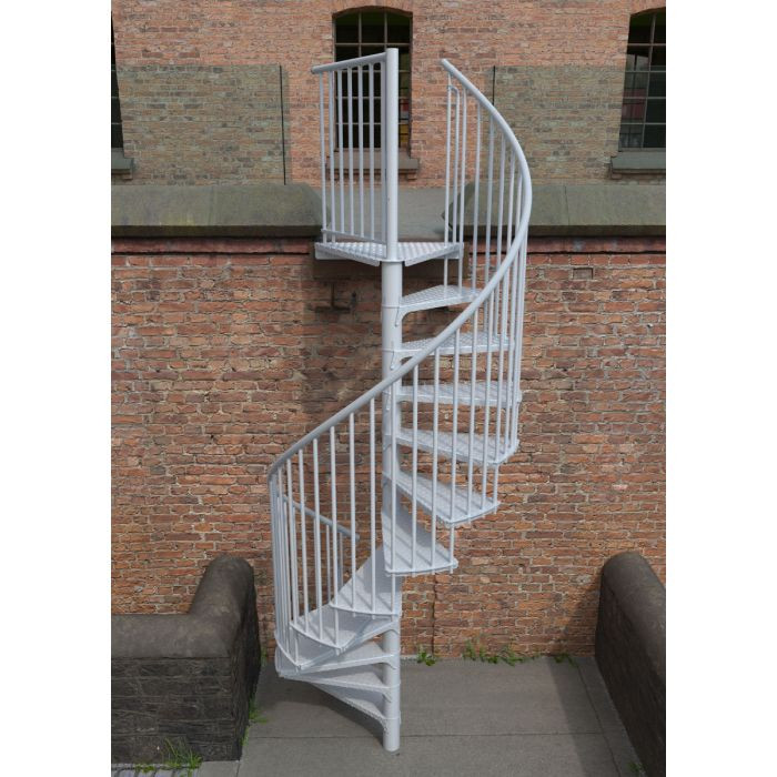 Exterior White Spiral Stair Kit
