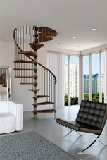 47" Interior Spiral Staircase Wood Steps