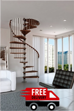 55" Spiral Staircase - Wood Steps