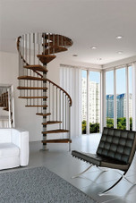 55" Spiral Staircase - Wood Steps