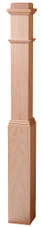 6-1/4 inch Base Box Newel, includes Flat and Pyramid Tops