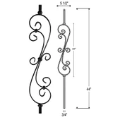 Skinny 5" Scroll 1/2" Iron