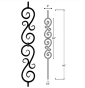 Double Spiral Scroll 1/2" Iron