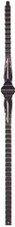 Hammered Solid Iron Newel with Single Spoon Inlay
