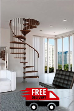47" Interior Spiral Staircase Wood Steps