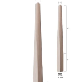 3-1/4" Square to Round Newel - 56-inch Height