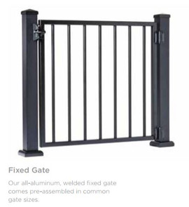 100/300 Adjustable Gate Kit - Right/Left Sides 
Requires, (sold Separately) Latch, Hinges and 48-inch Railing Kit