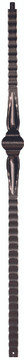 Hammered Solid Iron Newel with Single Spoon Inlay