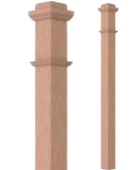 Box Newel with Trim 3-1/2"
