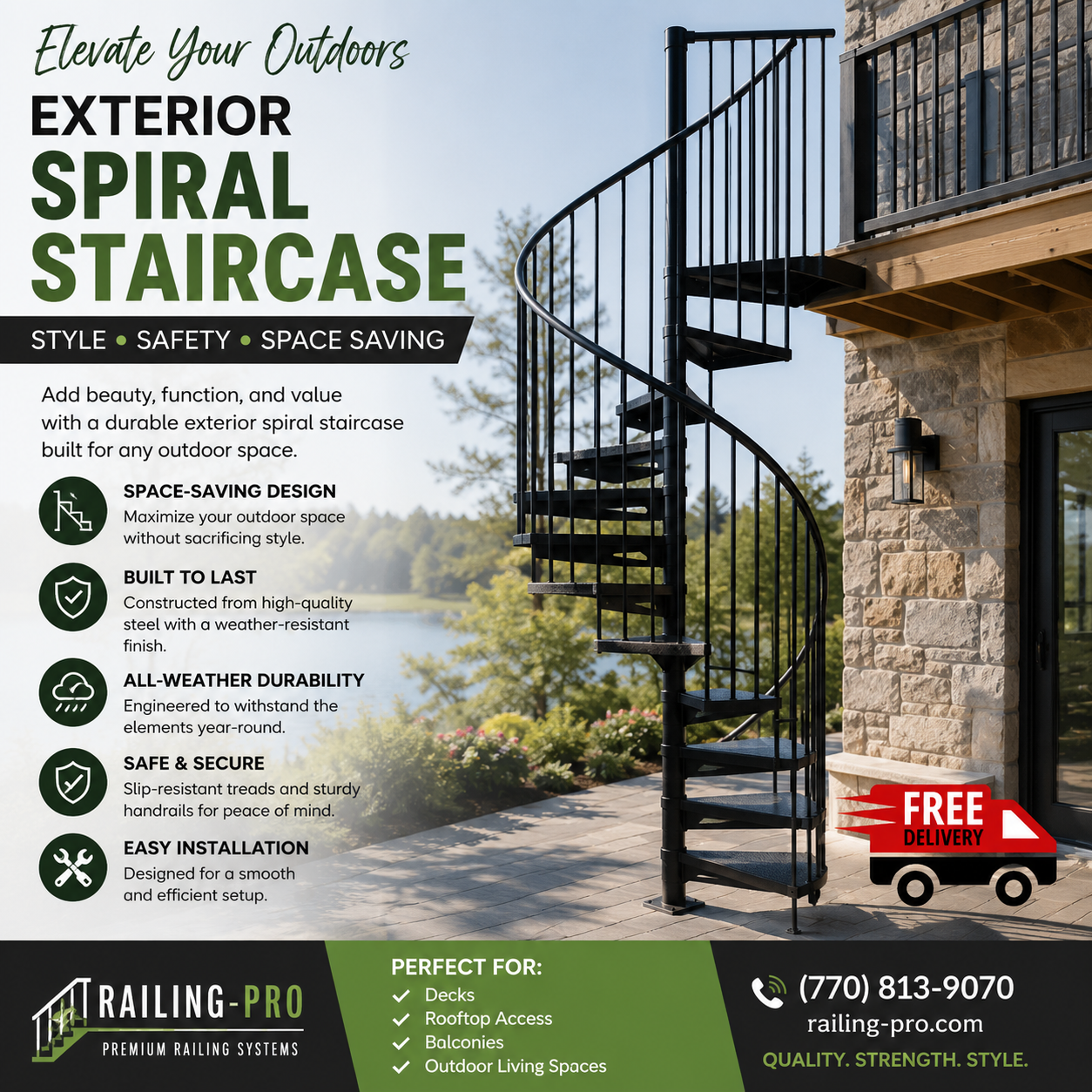 Exterior Spiral Staircase