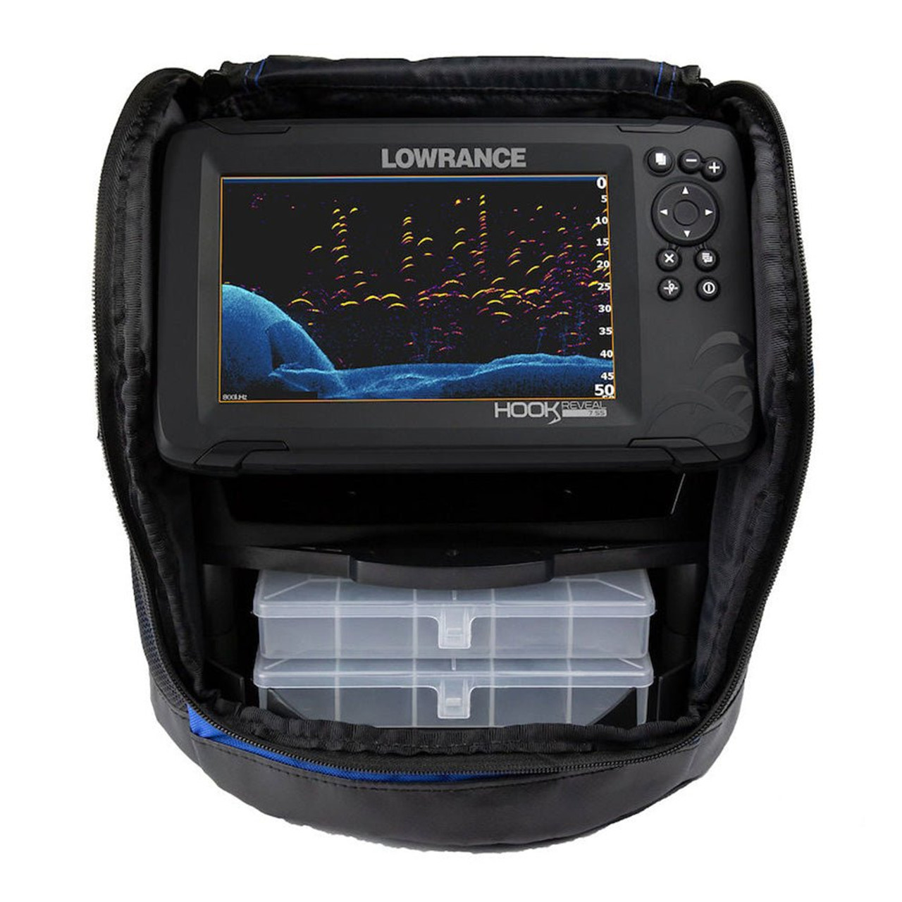 Lowrance 000-15514-001 HOOK Reveal 7x Fishfinder w/ SplitShot Transom Mount  Transducer