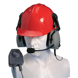 Entel CHPHD/DT9 Double ear-cup ear defender headset with hardhat fixings, c/w PTT-E/DT9