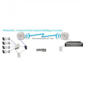 Enviro Cams ECW-4to1Kit 4 Security Cameras to 1 Location - Wireless Kit