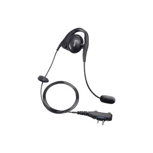 Icom HS94LWP Earhook headset with boom microphone with 2-pin screw down connector for hands-free operation.