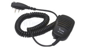 Icom HM158LA Compact speaker microphone with revolving clip and earphone jack (right angle 2-pin screw down connector, stereo mic/mono speaker)