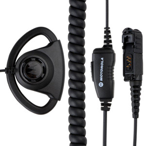 Motorola PMLN6757 Adjustable D-style earpiece with in-line microphone and push-to-talk, black