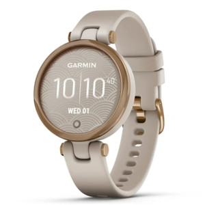 Garmin New OEM Lily® - Sport Edition Rose Gold Bezel with Light Sand Case and Silicone Band, 010-02384-01