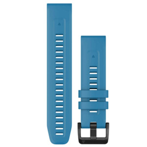 Garmin New OEM QuickFit® 22 Watch Bands Cirrus Blue with Black Stainless Steel Hardware, 010-13111-30