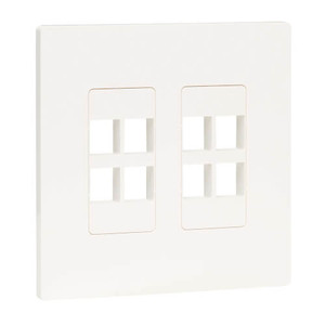 Eaton N080-208 - 8PT DOUBLGANG WALLPLATE-WHITE