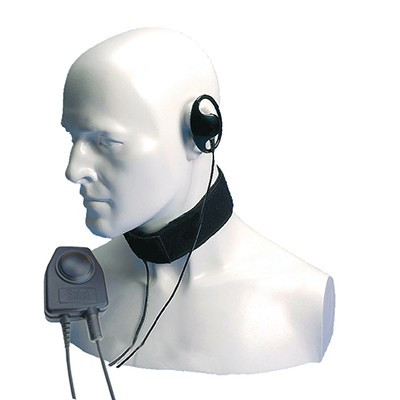 Entel CXR16/950 'D' shaped earpiece, throat microphone with large