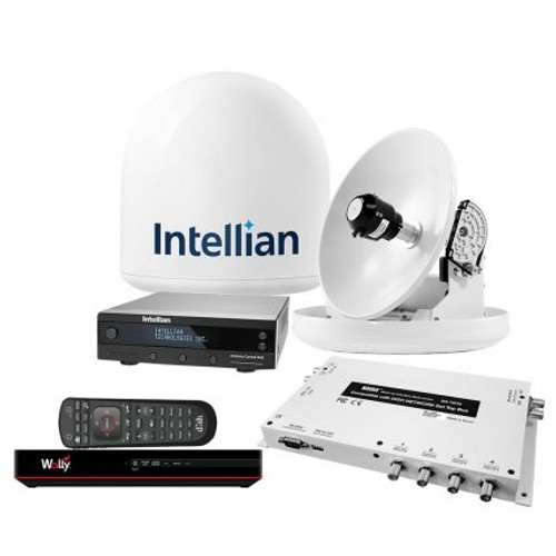 Intellian I2 Us System W/Dish/Bell Mim-2 (W/3m Rg6 Cable) 15m Rg6 Cable & Dish Hd Wally Receiver
