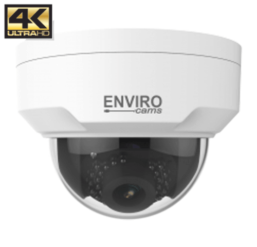 Enviro Cams IRD4-284K-WM-PM4 Micron-IR Pocket Dome 4K IP Security Camera - 8 Megapixel