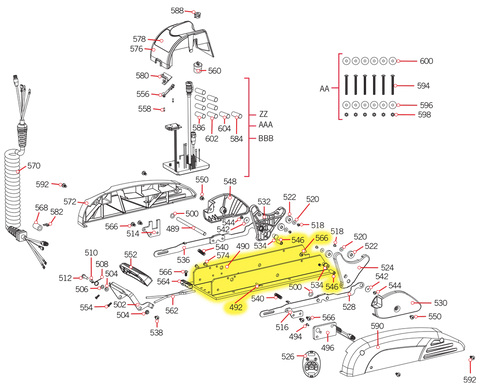 Minn kota 2772912 BASE-EXTRS. WITH ROLL PINS, FW