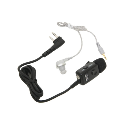 Icom HM153LS Microphone with 2.5mm earphone combination (right angle 2-pin connector)