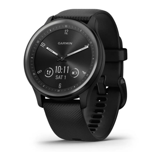 Garmin New OEM v­vomove® Sport Black Case and Silicone Band with Slate Accents, 010-02566-00
