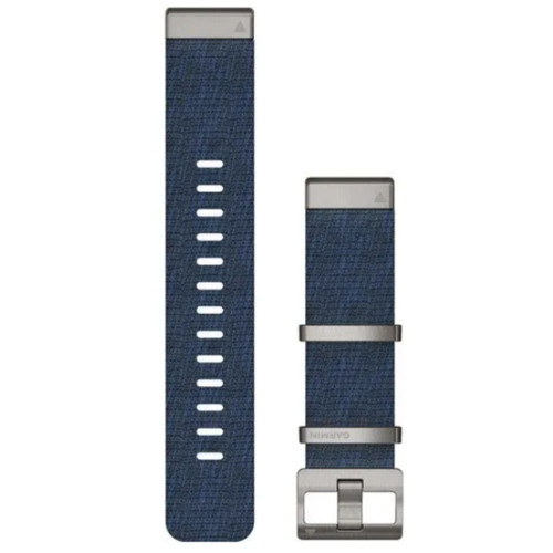 Garmin New OEM QuickFit® 22 Watch Straps Jacquard-weave Nylon Strap Indigo, 010-12738-02