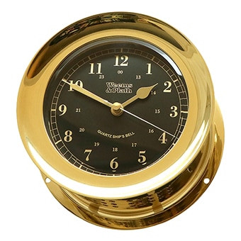 WEEMS & PLATH Atlantis Premiere Quartz Ship's Bell Clock, Black Dial