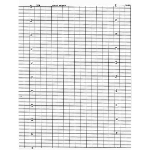 Graphics Control YOK B9538RN-01 Strip Chart, Fanfold, Range 0 to 101, 61 Ft
