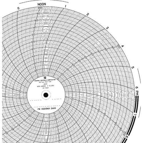 Graphics Control PW 00215701 Chart, 9.938 In, 180 to 30, 2 Day, PK100