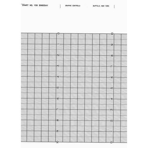 Graphics Control YOK B9855AY Strip Chart, Fanfold, Range 0 to 10, 99 Ft
