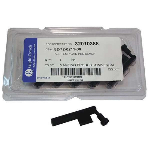 Graphics Control 82-72-0211-06 - BLACK STATIC PENS Chart Recorder Pen, Black, PK6