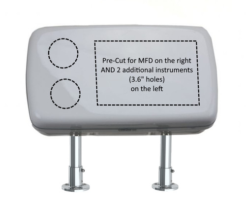 NavPod SystemPod Pre-Cut for Garmin GPSMAP 942xs/942/922xs/922 on the right *AND* 2 additional instruments (3.6" holes) on the left for 9.5" wide guard