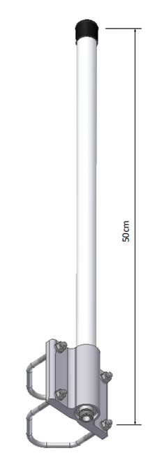 Comrod AV64M 0.53 m (1.7 ft), UHF, Tetra, 2 dBi, one piece whip, dipole, end feed, mast mount – 380-480 MHz