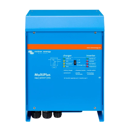 Victron MultiPlus Inverter/Charger 24V DC - 3000W -120V AC w/70AMP Battery Charger - 50AMP Transfer Switch