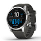 Garmin New OEM fenix? 7S ? Standard Edition Silver with Graphite Band 42 MM, 010-02539-00